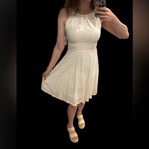 White Eyelet Midi Dress